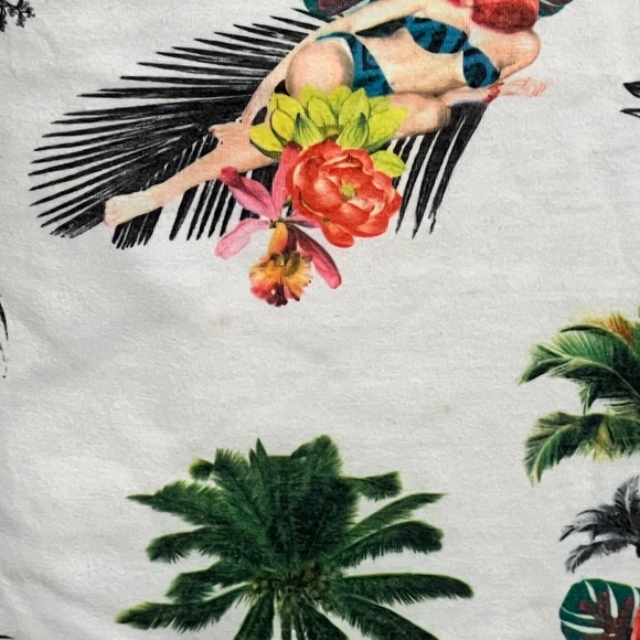 On the byas White Tropical Palm Print Tank Top - Picture 9 of 9